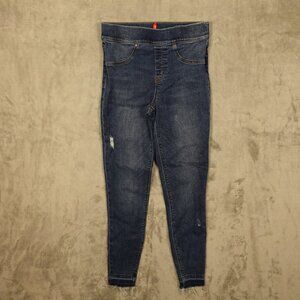 Spanx jean-ish ankle leggings women's‎ small blue stretchy high rise pull on